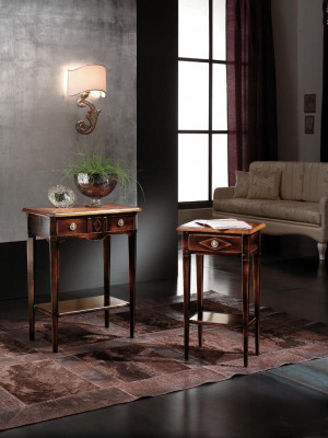 Tables Console Table Consoles Mobilier Console en bois Téléphone Side Italien