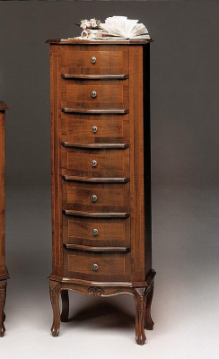 Commode avec 6 tiroirs, bahut blanc, meuble à tiroirs en bois, armoire à tiroirs.