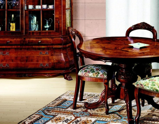 Table ronde Salle à manger Table de salle à manger Tables extensibles Bois de luxe Meubles italiens