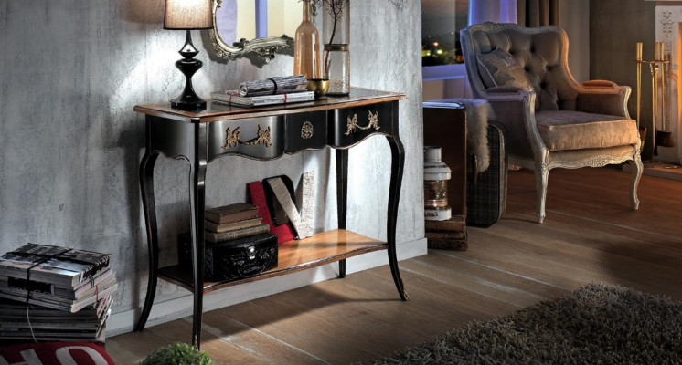 Table de console Consoles Tables Mobilier Console en bois Téléphone Serviteur Italien