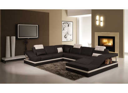 Canapé design U-forme Canapé d'angle Ensemble de canapés Rembourrage Canapé en cuir Ensembles Paysage vivant nouveau