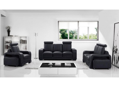 Ensemble de canapés en cuir design 3+2+1 places.