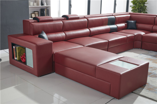 Canapé Salon paysage Coin Suite Design Canapé Moderne en forme de U en Cuir