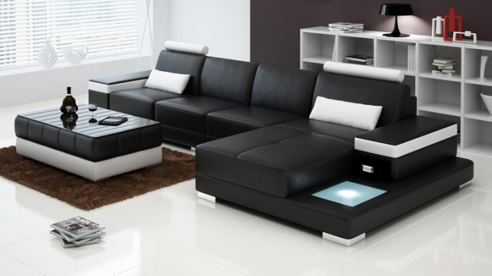 Canapé Canapé d'angle Mobilier Cuir Salon Paysage Suite Design Moderne Canapé