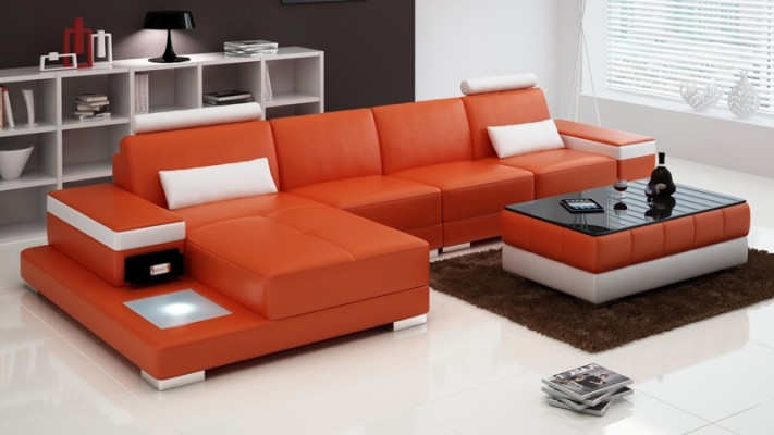 Canapé Canapé d'angle Mobilier Cuir Salon Paysage Suite Design Moderne Canapé