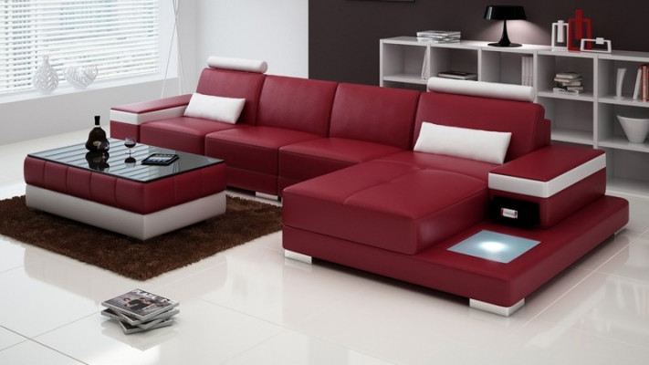 Canapé Canapé d'angle Mobilier Cuir Salon Paysage Suite Design Moderne Canapé