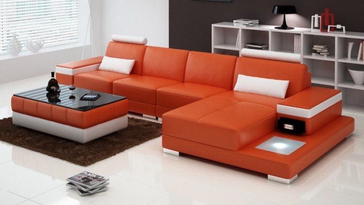 Canapé Canapé d'angle Mobilier Cuir Salon Paysage Suite Design Moderne Canapé