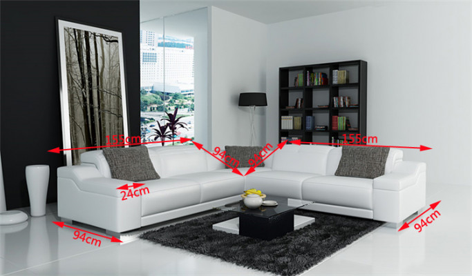 Canapé d'angle Canapé Canapé Rembourrage Paysage vivant Canapé d'angle en cuir Canapés décoratifs Suite