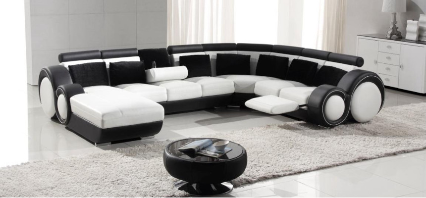 Sofas U-form Sofa Couch Suite d'ameublement Paysage vivant Design Canapé d'angle
