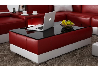 Table basse en cuir design pour salon en verre pour canapé décoration tissus de canapé.
