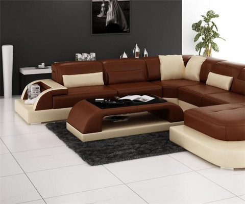 Table basse en cuir Table moderne Table en verre moderne Tables de design Table en verre