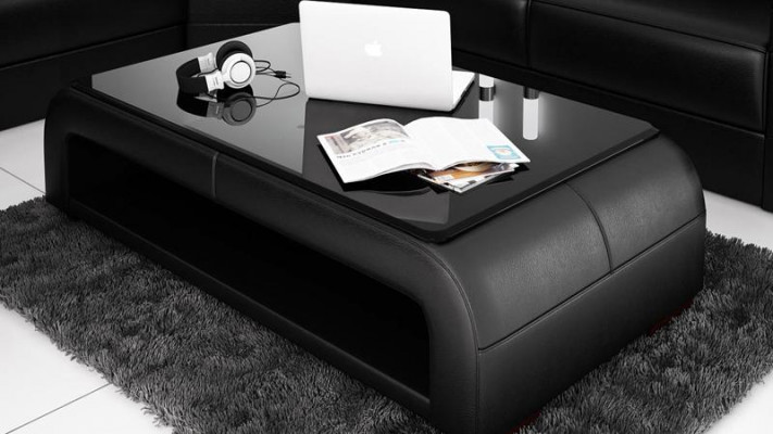 Table en cuir Table basse Table en verre Table d'appoint pour canapé Tables Cafetières