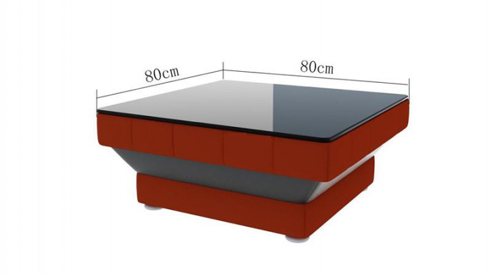 Table en cuir Tableaux de canapé Table basse noire Table en verre Table carrée