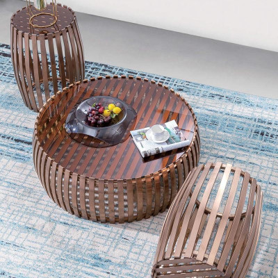 Table d'appoint pour canapé Tables rondes Canapé rond Métal Verre Designer