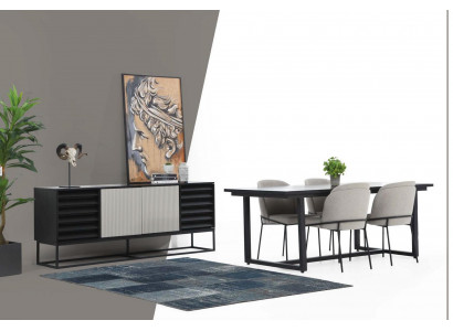 Coin repas Ensemble de salle à manger Salle à manger Table de salle à manger Chaises 8 pièces Bois Noir Ensemble neuf