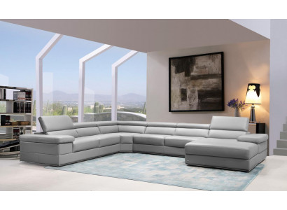 Canapé en cuir Canapé Canapé d'angle Suite d'angle Design Moderne 1530B