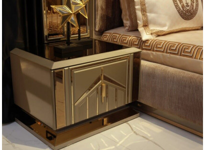 Tables de chevet de luxe Consoles Table d'appoint Meubles en bois Chambre à coucher Métal doré nouveau