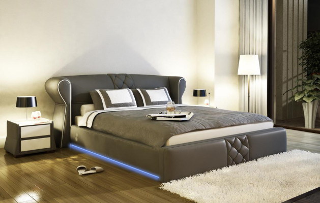 Couchage en cuir Lit Lits Hôtel Classique s Designer Double Mariage Chambre nouvelle
