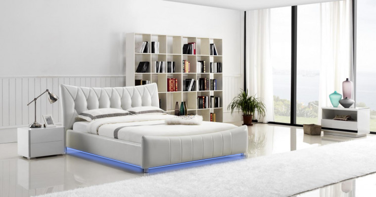 Lit de design moderne Lits XXL Hôtel de luxe Style double Cuir 140 160