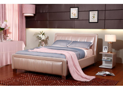 Lit double de designer Lits Lits Chambre Cuir Hôtel Luxe Tapisserie