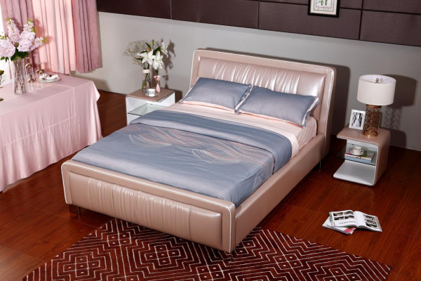 Lit double de designer Lits Lits Chambre Cuir Hôtel Luxe Tapisserie