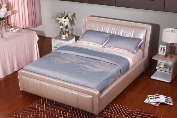 Lit double de designer Lits Lits Chambre Cuir Hôtel Luxe Tapisserie