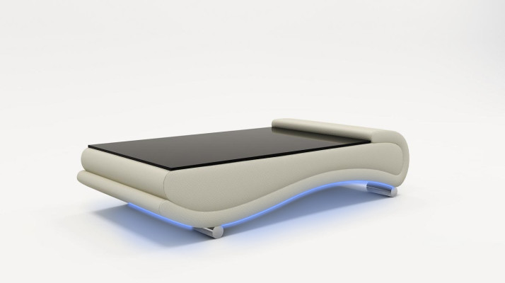Table basse Revêtement Design Table en verre Canapé en cuir Côté Tables de canapé