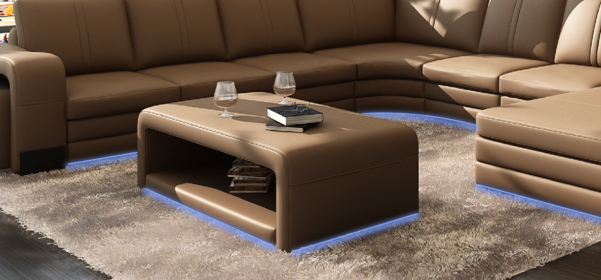 Conception Table basse moderne Table de salon franconienne Table rembourrée de salle de séjour