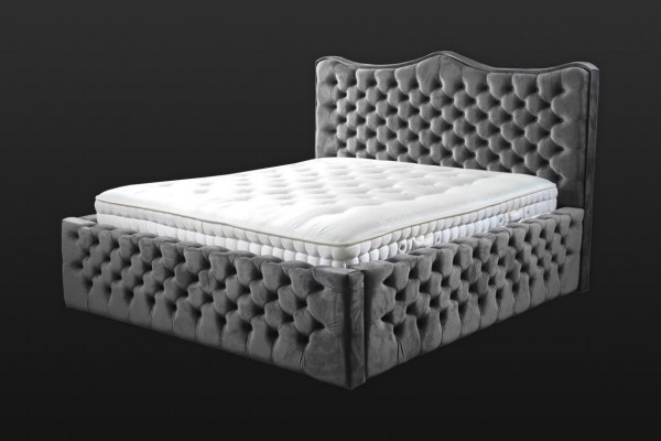 Lit Chesterfield Lit en velours Lit double 160x200 Design Hôtel Mobilier