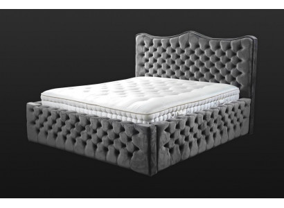 Lit Chesterfield Lit en velours Lit double 160x200 Design Hôtel Mobilier