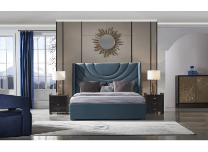 Exquis grand ensemble de chambre à coucher de 5 pièces de style contemporain de couleur Merengue