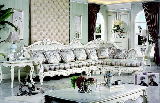 Canapé d'angle Chesterfield classique et charmant en Olive pour votre maison