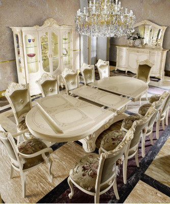 Ensemble de salle à manger Ess Group Table en bois Ensemble complet Table à manger 12 chaises 13 pièces