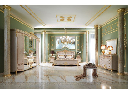 Ensemble complet de chambre à coucher Design Lit Table de chevet Commode neuf Italie 6 pièces ensembles.