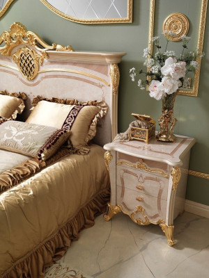 Ensemble complet de chambre à coucher Design Lit Table de chevet Commode neuf Italie 6 pièces ensembles.