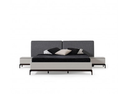 Ensemble de chambre de luxe moderne Lit + 2x Table de nuit Mobilier de chambre d'hôtel Lits Loft