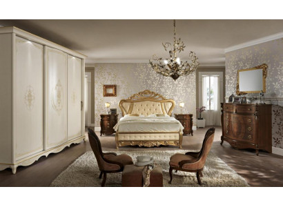 Mobilier de chambre Lit Armoire tiroir Table de chevet avec tiroirs Commode 5 pièces