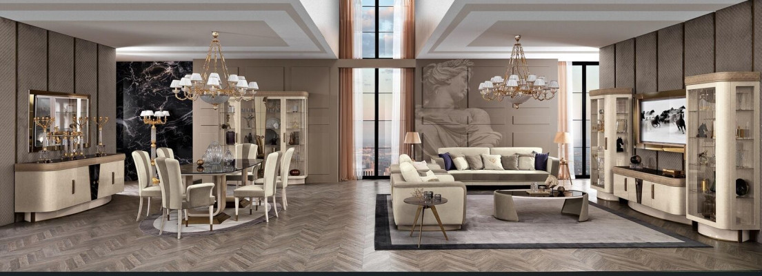 Ensemble de meubles murales 4 pièces. Meuble TV de salon Vitrine Étagère Suite Moderne Groupe de Bois TV