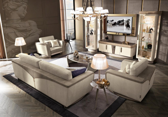 Ensemble de canapé 3+1+1 place Design Canapés Rembourrage Canapés Relax Modern Canapé Neuf