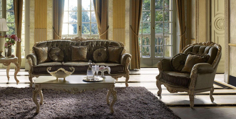 Canapé Design Italien Ensemble de canapé 3+1 place Canapé Rembourrage Mobilier Suite