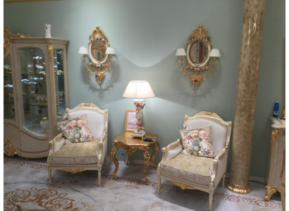 Fauteuil Canapé Table basse Table Canapés Salon Ensemble 2x Fauteuil Table d'appoint 3 pièces