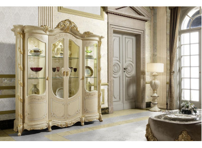 Armoire En bois massif Bahut Vitrine Salon Meubles En bois massif Vitrines en verre