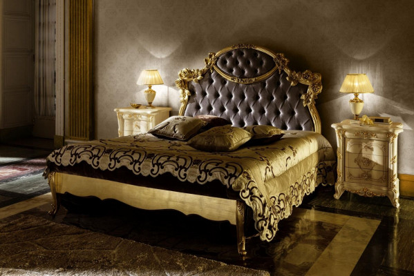 Lit Chambre Ensemble Conception Meubles Classique de Luxe Lits Nouveaux 2x Table de chevet 3 pièces.