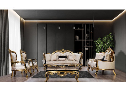 Canapé Chesterfield Baroque Ensemble de canapés 5 pièces Ensemble de canapés 3+3+1+1 Table basse