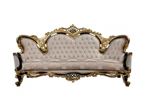 Chesterfield 3 places Designer Canapé Luxe Canapés Tissu Textile Neuf