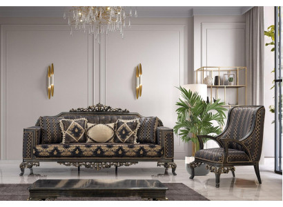 Luxe Ensemble de canapés Chesterfield 3+1 place Canapé classique Siège baroque Rembourrage