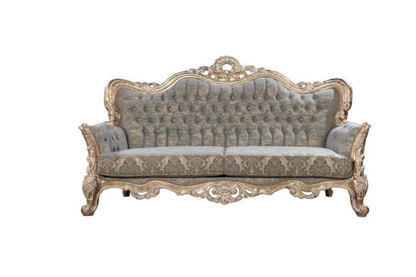 Canapé designer 3 places Chesterfield en tissu de luxe Textile haute couture