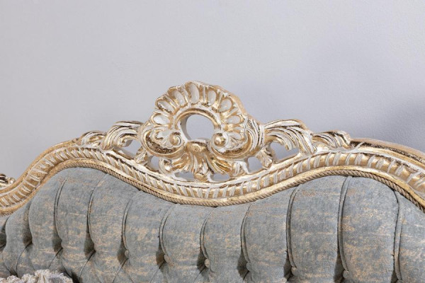 Canapé designer 3 places Chesterfield en tissu de luxe Textile haute couture