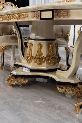 Classique r Table en bois de luxe Tables de style baroque rococo antique Salle à manger Salon nouveau