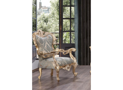 Fauteuil fauteuil à oreilles fauteuil Chesterfield garniture de siège canapé salon bois luxe neuf